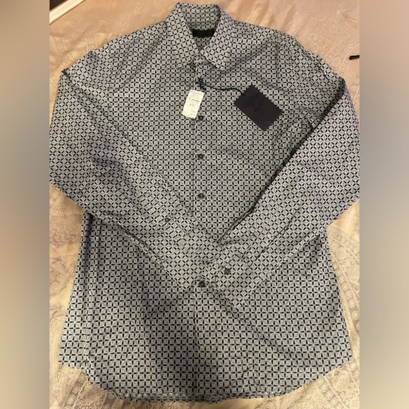 Prada Mens Camicia Cotton Shirt Sz 16.5/L - Picture 5 of 12